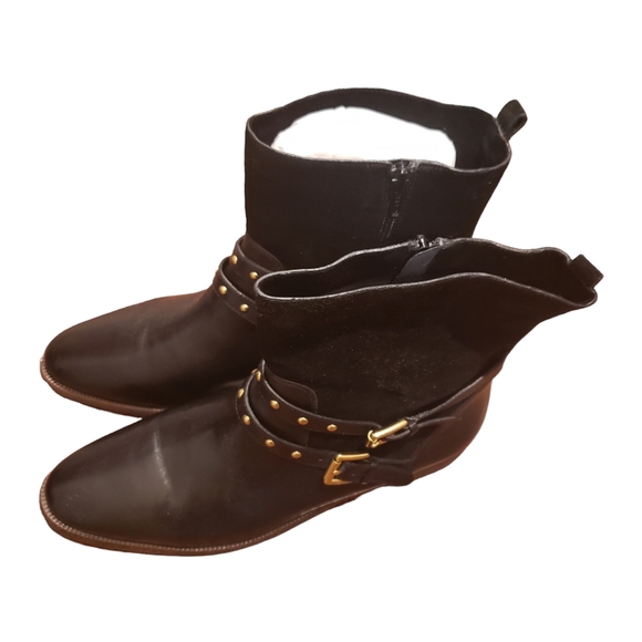 Coach leather and suede black boots size 11 - Picture 3 of 5